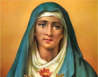 Our Lady of Sorrow V5 Poster Print Art Home Wall Decor Catholic Painting