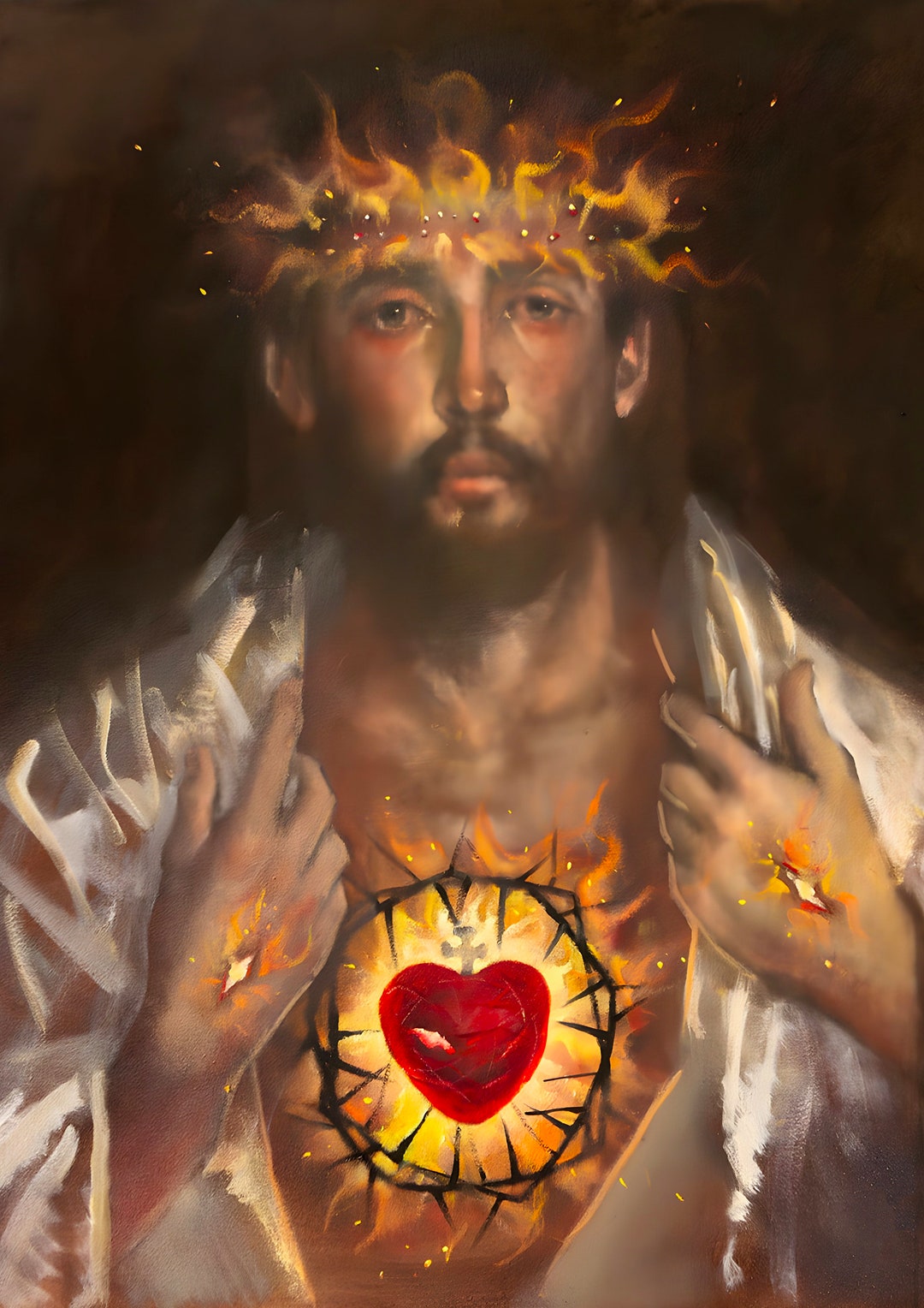 The Most Sacred Heart of Jesus V12 Poster Print Art Home Wall Decor