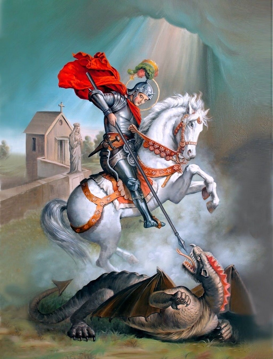 Saint George (george) V8 Poster Print Art Home Wall Decor Catholic ...
