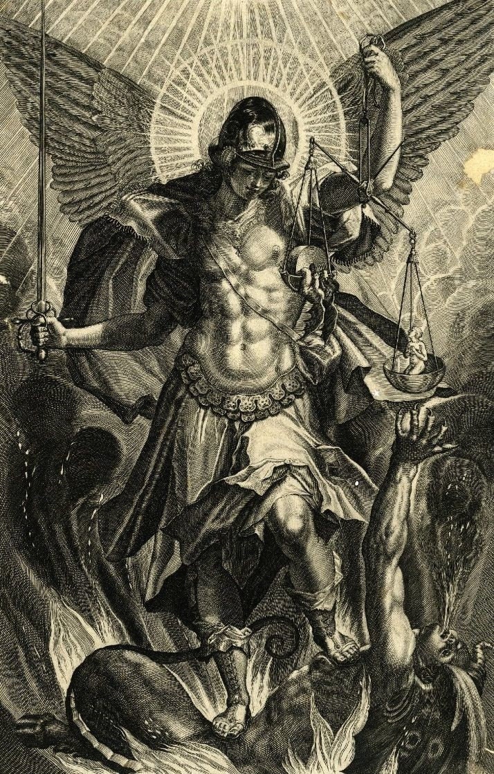 ホセ・ベルガーラ・ヒメーノ、大天使聖ミカエル、新品額装付、画集画 ホセ・ベルガーラ・ヒメーノ、大天使聖ミカエル、新品額装付