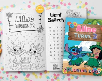 Coloring Book Stitch Template, EDIT Yourself in CANVA. online templates
