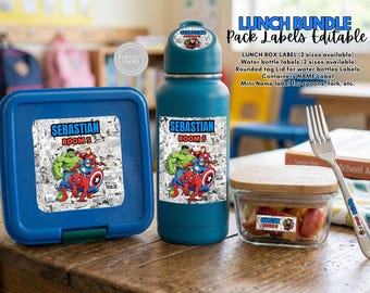 Lunch box pack Superheros Templates. Edit Yourself in CANVA.