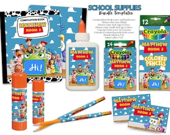 School Supplies Toy Story Bundle Templates. Edit Yourself in CANVA.