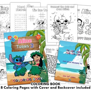 Coloring Book Stitch Template, EDIT Yourself in CANVA. online templates