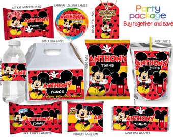 Cadeaux de fête Mickey, Party Package, PARTY KIT Modèles numériques uniquement