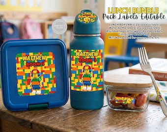 Lunch box pack Bricks Bundle Templates. Edit Yourself in CANVA.