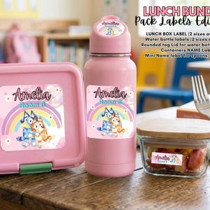 Lunch box pack Bluey Bundle Templates. Edit Yourself in CANVA.