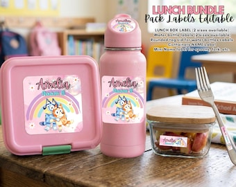 Lunch box pack Bluey Bundle Templates. Edit Yourself in CANVA.