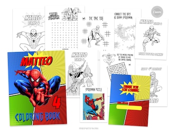 Coloring Book Spider man Template, EDIT Yourself in CANVA. online templates