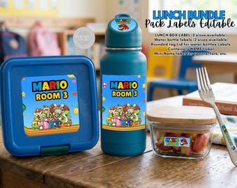Lunch box pack Mario Templates. Edit Yourself in CANVA.
