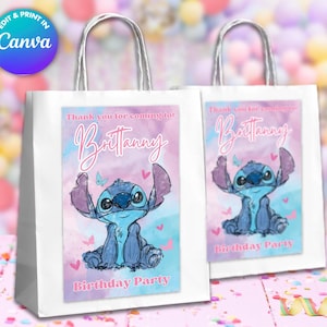Modello per sacchetti per bomboniere cuciti, MODIFICA te stesso in CANVA. Kit per feste. Modello online.