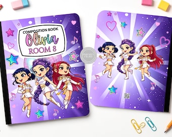 COMPOSITION book kpop Cover & Backcover Templates, Edit Yourself in CANVA.
