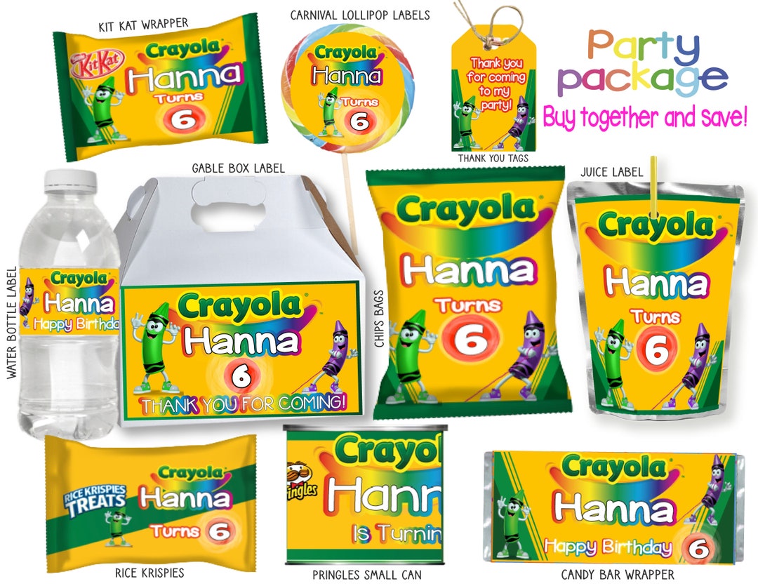 Digital Crayon Party Favors, Crayon Party Package, Digital Only NOT