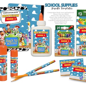 School Supplies Toy Story Bundle Templates. Edit Yourself in CANVA.