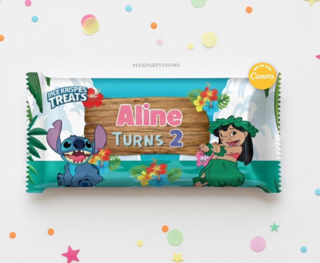 Rice Krispy Lilo and Stitch Template, EDIT Yourself in CANVA. Online ...