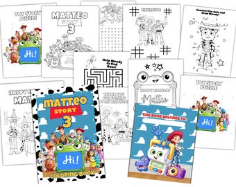 Coloring Book Toy Story Template, EDIT Yourself in CANVA. Online templates