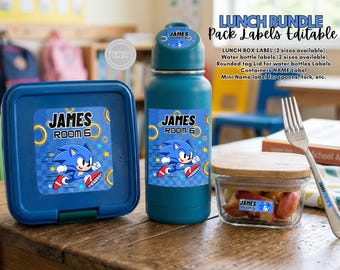 Lunch box pack Sonic Bundle Templates. Edit Yourself in CANVA.