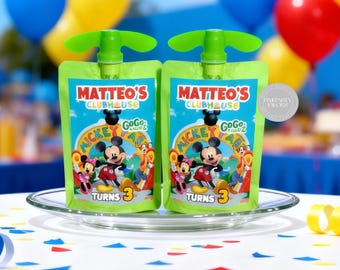 Editable Mickey Gogo squeez 3.2oz Template, EDIT Yourself in CANVA.