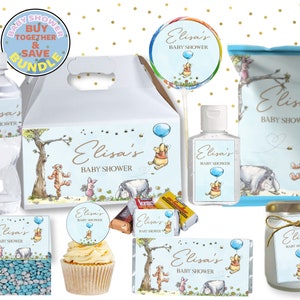 Baby Shower Favors, Winnie-The-Pooh Classic, imprimable NUMÉRIQUE UNIQUEMENT