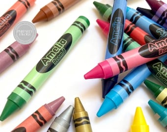 Editable crayon label. Edit Yourself in CANVA. Digital Template.