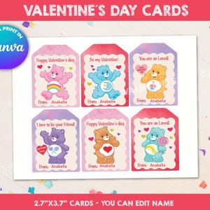 Cartes de Saint-Valentin BEARS, cartes de Saint-Valentin imprimables, cartes de Saint-Valentin pour enfants, Saint-Valentin scolaire, EDITEZ-vous dans CANVA. Modèle en ligne.