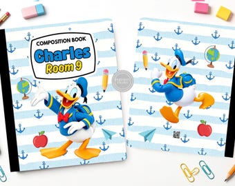 COMPOSITION book Donald Cover & Backcover Templates, Edit Yourself in CANVA.