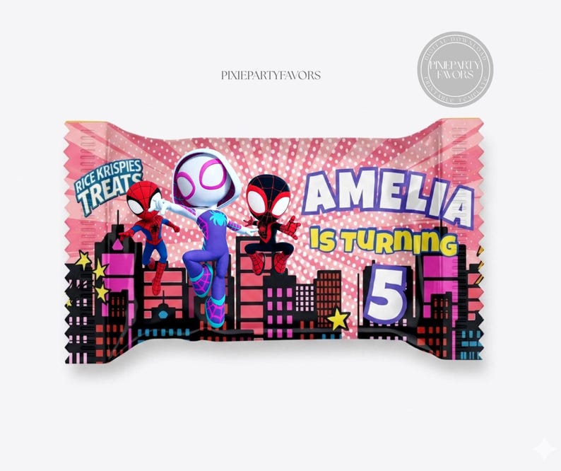 Superhero Spidey Girl Rice Krispies Template, EDIT Yourself in CANVA ...