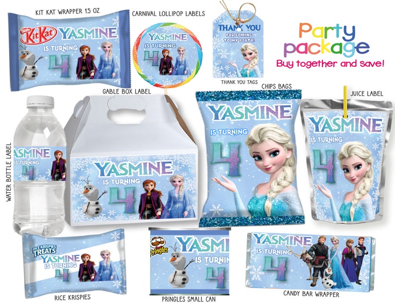 Frozen Party Favors Frozen Party Package Digital Only NOT Etsy