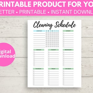 Blank Printable Cleaning Schedule