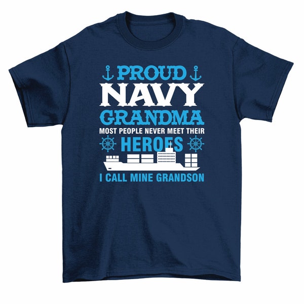 Proud Navy Grandma Heroes I Call Mine Grandson T-Shirt Women Unisex