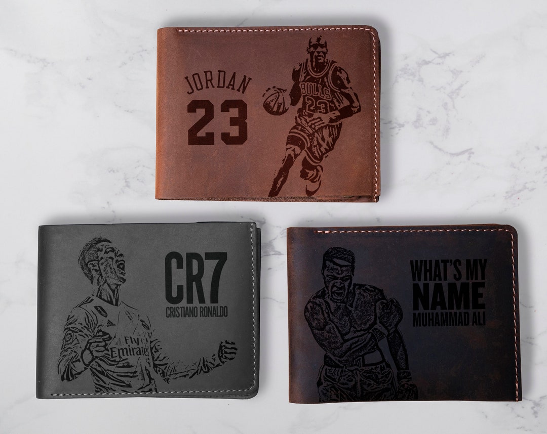 Personalized Jordan Wallet for Men, Ronaldo Wallet for Dad, Wallet Gift for Him, Custom Wallet