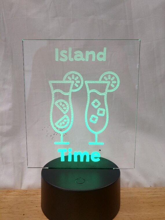 16 Color Night Light w/Remote Beach Personalized FREE Island Time LED Lamp 