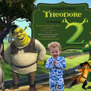 Shrek Invite with Matching Cover Photo