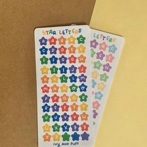 Colorful Star Letter Stickers | Alphabet Stickers for Planner, Bullet Journal, Bujo, Pen Pal, Stationery Stickers