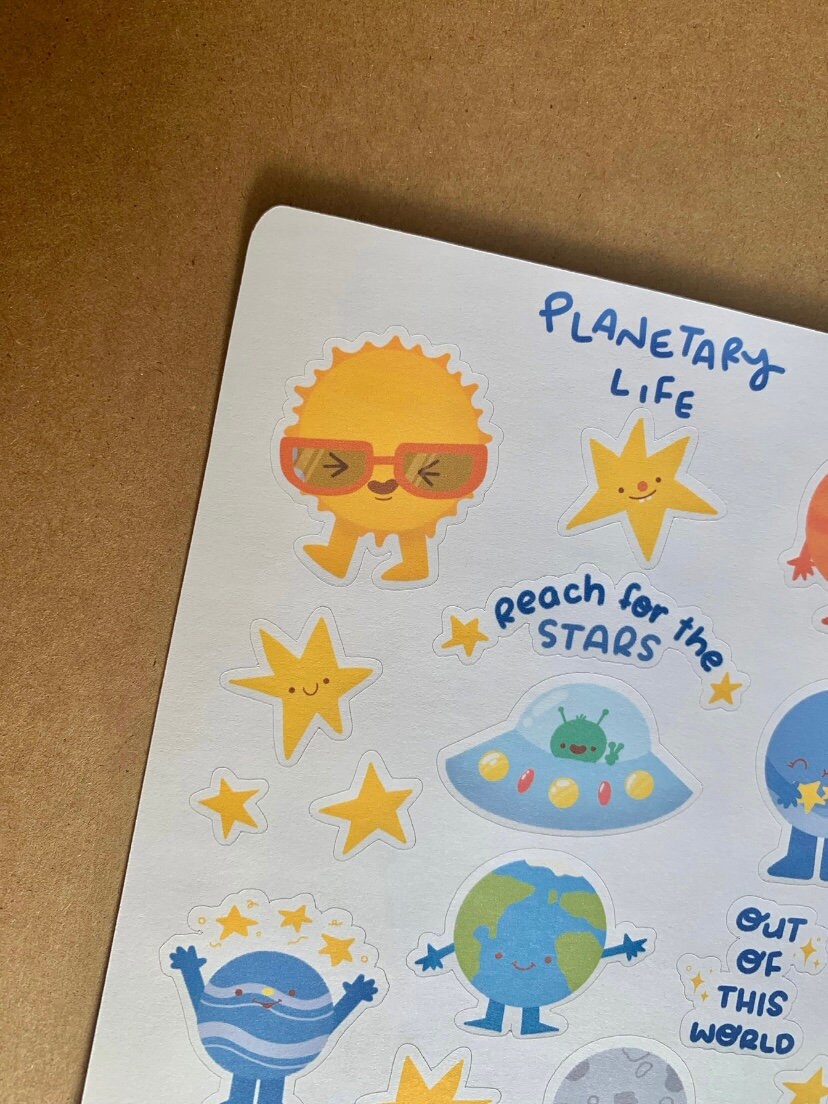 Cute Space Sticker Sheet Bullet Journal, Planner, Notebook, Scrapbook ...