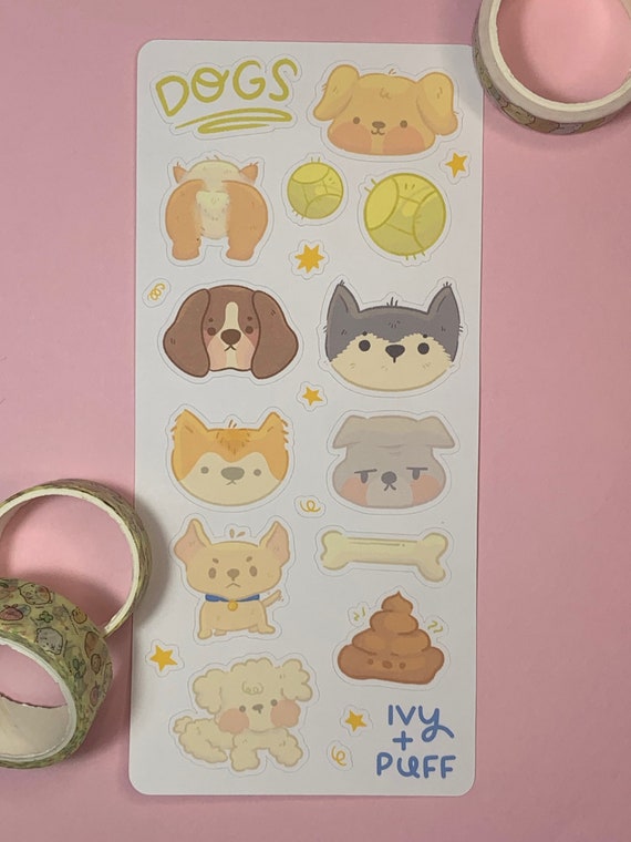 Dogs Sticker Sheet Bullet Journal Planner Notebook - Etsy