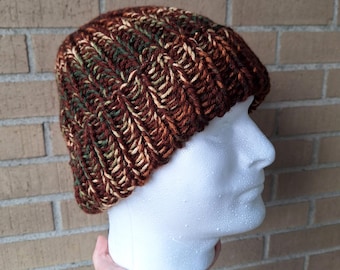 Handmade Knit Beanie: Forest