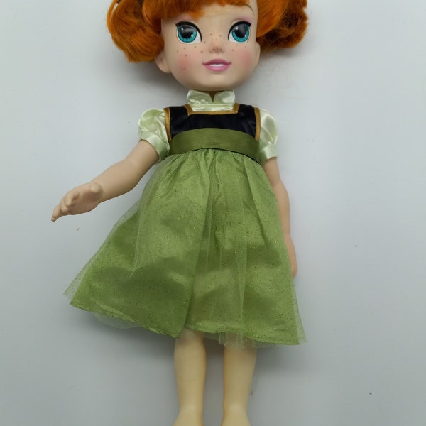 Frozen Toddler Anna 16 Inch Doll, Toddler Princess Green Dress Toy Doll