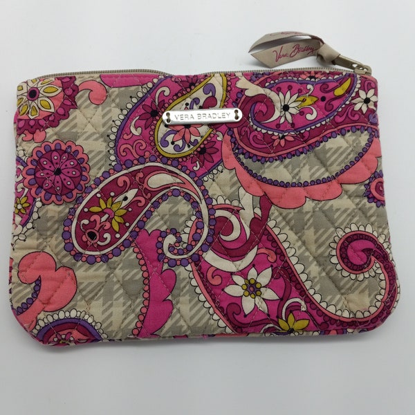 Vera Bradley Classic Pink Purple Clutch Wallet Makeup Bag, Floral Women Wallets, Bright Pink Wristlet, Vera Bradley Purses, Wallets Ladies