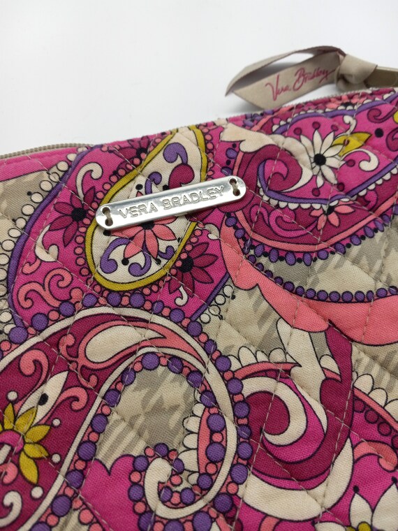 Vera Bradley Classic Pink Purple Clutch Wallet Makeup Bag Floral