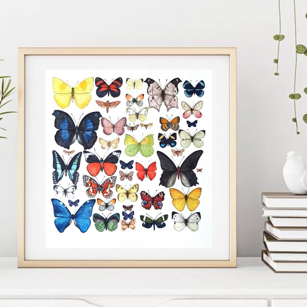 Butterfly Watercolor Print, Butterfly, Nursery Wall Art, Butterfly ...