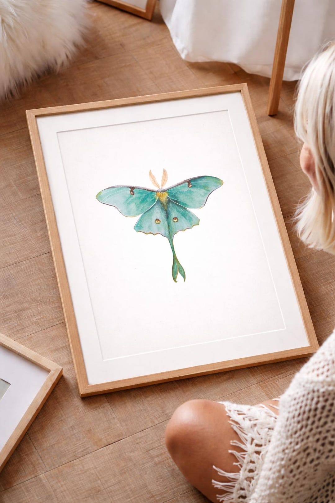 Luna Moth Art Print, Cottagecore Butterfly Wall Art - Etsy