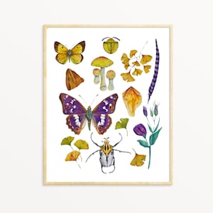 Zwillinge Art Aquarell Druck, botanische Astrologie Kunst, Zwillinge Geschenk, himmlische Wanddekoration, Natur inspiriert Sternzeichen