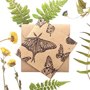 Vlinderwenskaart, kraftpapierkaart, blanco kaarten, verjaardagskaart, cadeaubonnen, kaart met enveloppen, kaarten voor alle gelegenheden