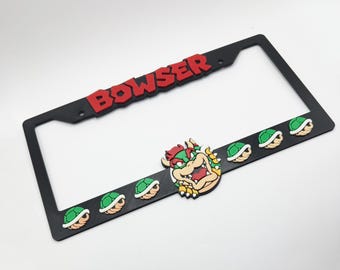 Bowser License Plate Frame – Super Mario Inspired Car Decor | Nintendo Fan Gift | Custom Car Accessories