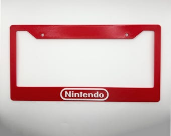 Nintendo Inspired License Plate Frame | Retro Gaming Car Accessory | 3D Printed Gamer Gift | Classic Video Game Decor