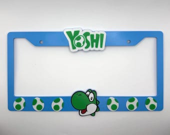 Yoshi Inspired License Plate Frame | Retro Gaming Car Tag Frame | Gamer Car Accessory | 3D Printed