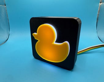 Rubber Duck Backlit Hitch Cover- 3d raised with two tone