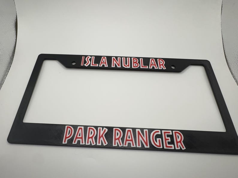 Isla Nublar Park Ranger 3d License Plate Frame - Etsy