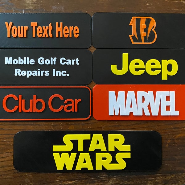 Personalized 3d Printed Golf Cart Plate